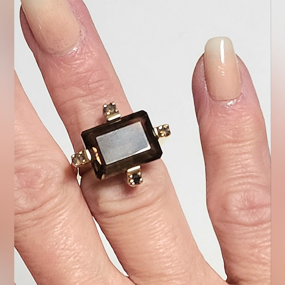 SETA Gold Smoky Quartz Ring SIZE 7.5